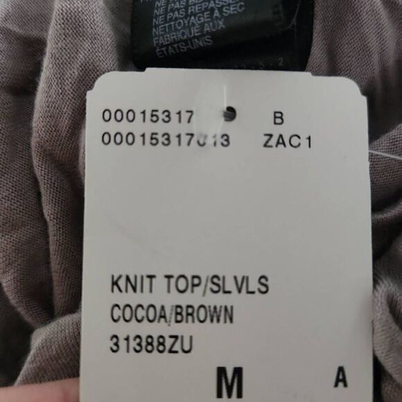 Forever 21 Women's Size Medium Cocoa Brown Crochet Back Ruched Side Tank Top - Picture 4 of 7